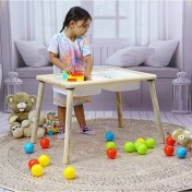 Resim Damla Toys Ekonomik Ahşap Çocuk Oyun Aktivite Ders Masası + 2 Beyaz Dar Kova Hediyeli 