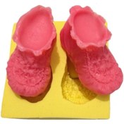 Resim Partivitrini Bebek Patiği Şeklinde Silikon Pasta ve Seker Hamuru Kalibi 5x2,5x2,5 cm 