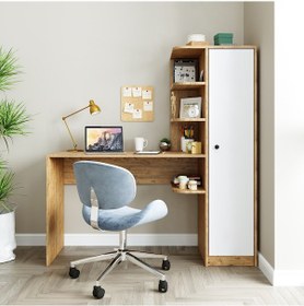 Resim Roma Raflı Çalışma Masası , Çalışma Ofis Masası Sağ Atlantik Çam 