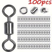Resim 100 adet Karbon Çelik Balıkçılık Döndürme saç tokası Güvenlik Snap ile - Yüksek Güçlü Tüfek Döndürme saç tokası Bağlayıcıları, Balıkçılar için Dayanıklı Balıkçılık Aksesuarları, Balıkçılık Ekipman Aksesuarları | Dayanıklı Balıkçılık Kançaları | Paslanmaz Çelik Kançalar 