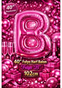 Resim 40" Folyo Harf 102cm "b" Pink / Pembe Fuşya 