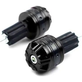 Resim Chuangyinshop 2 Adet Siyah Evrensel Motosiklet Gidon Ağırlık Tapası Cnc Metal Tutma Kolları 