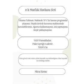 Resim 6 Parça Mutfak Havlusu Seti %100 Pamuklu Zahter Çok Renkli 