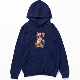 Resim Robot Bear - Hoodie - Royal Mavi / M 