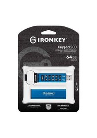 Resim Kingston Ikkp200-64gb 64gb Ironkey Keypad 200, Fıps 140-3 Lvl 3 Pending Flash Bellek 