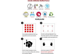 Resim Cam Ocak Arkası Koruyucu Ankastre Arkası Koruyucu | Ahududu 