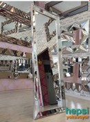 Resim Ayna Çerçeveli Model Gümüş Renk Ayaklı Boy Aynası Gümüş 