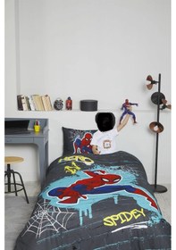 Resim Özdilek Lisanslı Tek Kişilik Çocuk Nevresim Takımı-spiderman Gri Gri 