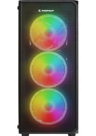 Resim Rampage HELIOS Mesh 550 W 80+ Siyah Temperli Cam 4 x 12 CM Rainbow ATX Mid-T Oyuncu Kasası 
