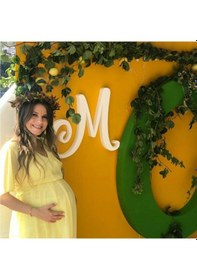 Resim Modalabio Moda Labio- Babyshower Melek Kol Hamile Elbisesi Sarı 