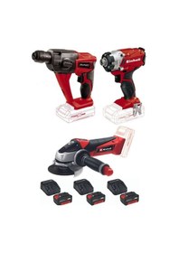 Resim Einhell TE-HD 18 Li Vidalama + TE-CI 18/1 Vidalama + TE-AG 18/115 Avuç Taşlama + 3 x 4 Ah Akülü Set 