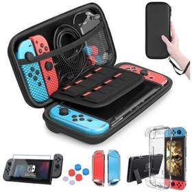 Resim Teltree Nintendo Switch Taşınabilir Çanta Seti - 11 Parça Oyun Konsolu Ve Aksesuar Koruma Kılıfı 