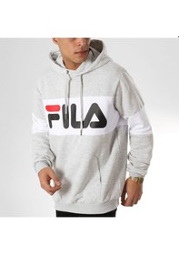 Resim Açık Gri Fila Erkek Kapşonlu Sweatshirt Night Blocked 687001 Açık Gri 