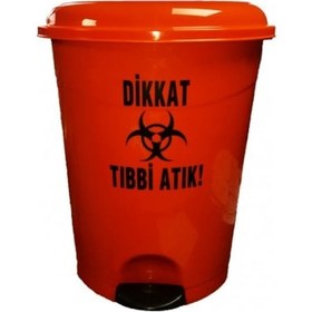 Resim Tıbbi Atık Çöp Kovası Pedallı 20 Litre 