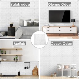 Resim Renkli Duvarlar Kendinden Yapışkanlı Sünger Tuğla Duvar Paneli 70X77 cm 6 Adet 