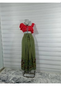 Resim Eren Style Otantik Nakış İşlemeli Harem Şalvar Bulmaca Pantolon 103 Cm -8719 Açık Yeşil 