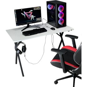 Resim Hey Modüler Mobilya Heygaming Profesyonel Oyuncu Masa Beyaz Siyah Bilgisayar Çalışma Masası 120 Cm 