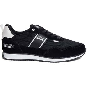 Resim Jagulep Siyah Erkek Sneaker Günlük Spor Ayakkabısı Esnek Tabanlı Rahat Ergonomik Ortopedik 