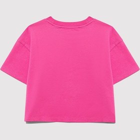Resim Mavi Daisy Duck Baskılı Pembe Kız Çocuk T-shirt M7610331-71095 Pembe 
