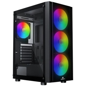 Resim Gamebooster Castle A651b 600w Apfc Usb 3.0 Mesh 4 Rainbow Fanlı Mid-t Atx Gaming Siyah Kasa 