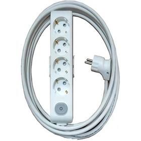 Resim Multi-let 4'lü Anahtarlı 10 Metre Topraklı Çocuk Korumalı Kablolu Grup Priz 