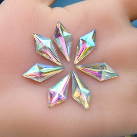 Resim 10/20/30 adet 1.0*2.2cm/0.39*0.87 inç Düz Sırtlı Akrilik Rombo Bileklik Küpe Aksesuarları Takı Yapımı veya Tırnak Sanatı için 