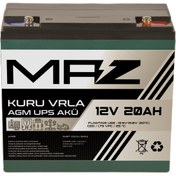 Resim Maz Akü 12 Volt 20 Amper (Ah) Kuru AGM VRLA Güç Kaynağı UPS Akü 