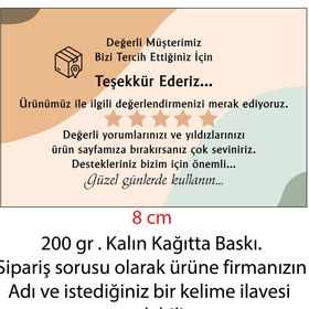 Resim OzmeralBaskı Teşekkür Kartı 100 Adet 5 cmx 8 cm 
