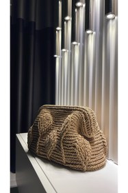 Resim WOMANBAG El Yapımı Tasarım Hasır Clutch Çanta(BÜYÜK) 