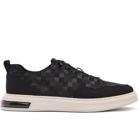 Resim Derimod Erkek Siyah Bağcıklı Desenli Kumaş Sneaker 25SFD69326F 