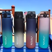 Resim Popüler tercih, 1 adet, degrade. 21.98oz/33.81oz taşınabilir spor fitness seyahat su şişesi, plastik içme kabı, hem erkekler hem de kadınlar için uygun, yaz ve sonbahar öğrencileri için vazgeçilmez 