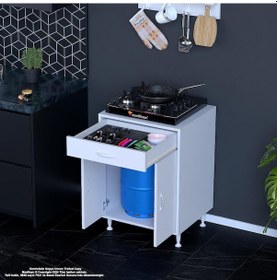 Resim Modilayn Birce M Set Ocak Altı Dolap 60x88x56 Cm Ölçülerinde 2 Kapaklı Ve 1 Gözlü Tüp Bölmelidir Beyaz 