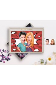 Resim Bk Gift Kişiye Özel Sevgililer Karikatürlü 1000 Parça Profesyonel Puzzle-80 