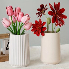 Resim Modern Beyaz Kabartmalı Desenli Çok Bölmeli Silikon Vazo Kalıbı - Epoksi Reçine, Kil ve Kurutulmuş Çiçek Düzenlemeleri için DIY Beton, Siman ve Alçı Dökümü - Ev Dekoru ve El Yapımı Hediyeler İçin İdeal | Nordik Tarzı Vazo | El Sanatları Malzemeleri, Kablo Silikonu 