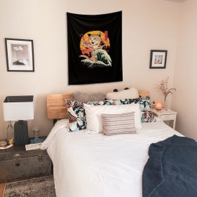 Resim Kanagawa Cat Duvar Örtüsü - 160 cm x 220 cm 
