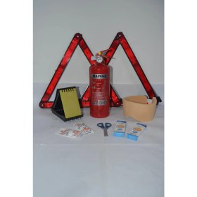Resim KKDAVM Üçgen Trafik ve Ilkyardım Seti Mapeks Yangın Tüpü Takoz Reflektör Buz Kıracağı Lüks Set 