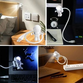 Resim Buffer® USB Astronot Gece Lambası, Masa Lambası, Kitap Okuma Lambası Işığı 
