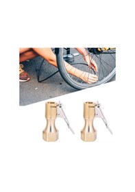 Resim Padalink 2 Adet Bakır Pompa Uçuna Takma Tip Hava Bağlantı Valfi - Bisiklet, Araba, Motosiklet İçin Dayanıklı Metal Hava Soketi 1/4 İnç 