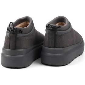 Resim Kadın Füme Süet İçi Kürklü Bot - Kalın Tabanlı, Rahat, Kaymaz, Günlük Ve Kışlık Füme 