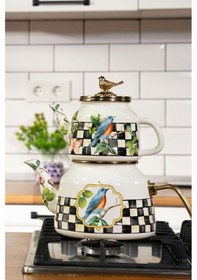 Resim Miss Betty Paradise Prdcyd-9381-1 2.65 L Damalı Emaye Çaydanlık 