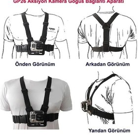 Resim Sjcam Sj4000 Aksiyon Kamera Göğüs Aparatı Chest Body Strap Mount Çok Renkli 