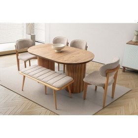 Resim Ahşap Bukle Deco Bench Ahşap 