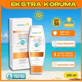 Resim Organicsun Spf 50+ Yüz Ve Vücut Güneş Kremi 100 Ml, Leke Karşı... 