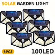Resim 6 adet LiHangStar Ticari Güneş Duvar Işıkları Açık Hava, 100 LED Güneş Enerjili Hareket Sensörü Güvenlik Işıkları Kızılötesi Algılayıcı ile, IP44 Yüksek Kalite, Dokunmatik Kontrol ve Kolay Kurulum için Sürüş Yolu, Bahçe, Veranda, Yürüyüş Yolu, Güneş Enerjili Dış Mekan Işıklar 