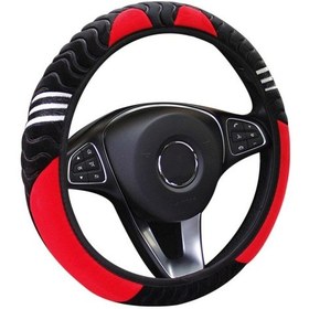 Resim Kahverengi 38cm Direksiyon Kılıfı Peluş Küçük Canavar 38cm Elastik Otomobil Direksiyon Kılıfı Araba İç Aksesuarları Kadınlar İçin 