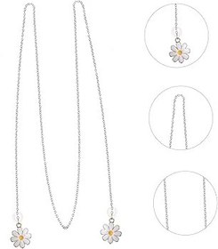 Resim ULDIGI Gözlük Dekoratif Zincir Kulaklık Tutucu Zincir Kulaklık Zinciri Yumuşak Cilt Dostu Metal Kayış Kayıp Kulaklıklar Için Daisy Spor Için 