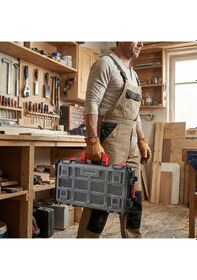 Resim Workpro Wp283029 24lt 12 Gözlü Şeffaf Kapaklı İstiflenebilir 56x35x12,5cm Profesyonel Organizer Takım Çantası 