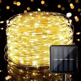 Resim 1 adet Güneş Peri Işıkları - 100/200 LED Bakır Tel Dize Işıkları, Dış Mekan Noel, Bahçe, Patio, Ağaç, Parti, Düğün Süslemeleri için, Sıcak Beyaz, 8 Mod, Güneş Enerjili ve Nikel Pil, Dayanıklı Plastik, Asma Tasarım, Bahçe Işıkları | Sıcak Beyaz Işıklar | Dayanıklı Plastik Işıklar, Güneş Işıkları için Dış Mekan Işıkları 