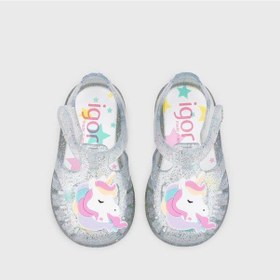 Resim Sandalet Kız Çocuk S10341 Igor S10341 Tobby Unıcornıo 386-tr.transparente Multi Glitter 20-26 .transparente Multi Glitter Şeffaf 
