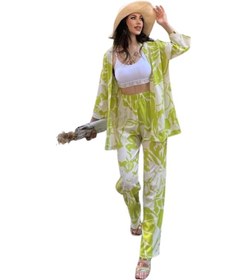 Resim Alt Üst Takım Kimono- Desenli-yeşil 